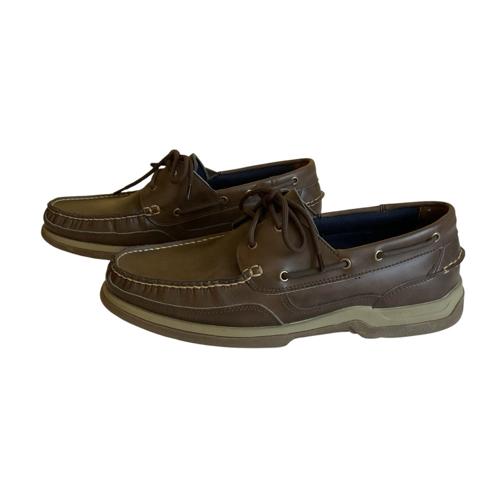 Freeman Men’s Leather Brown Boat Shoes. Size 11M